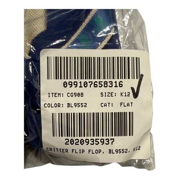 J Crew Kids Jellyfish Flip Flop Sandals Size K12 Blue Green Print NWT‎ - Picture 5 of 5